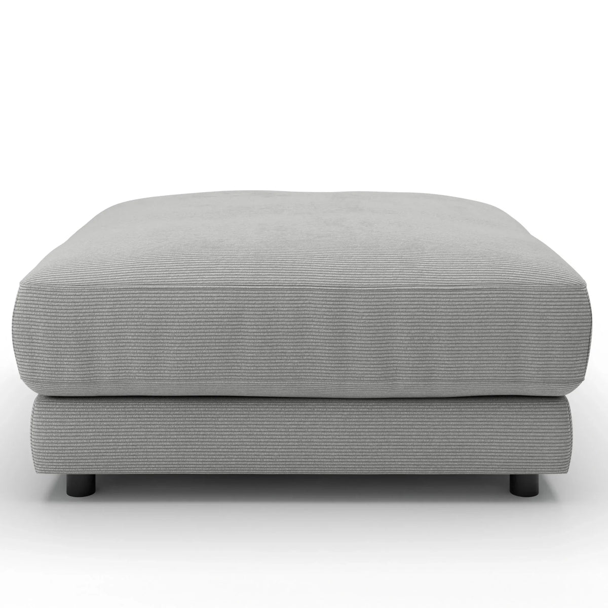 Hocker Medium Feincord Silber – Moderner Polsterhocker für stilvolles Wohnen. Hochwertige Schweizer Möbelqualität.